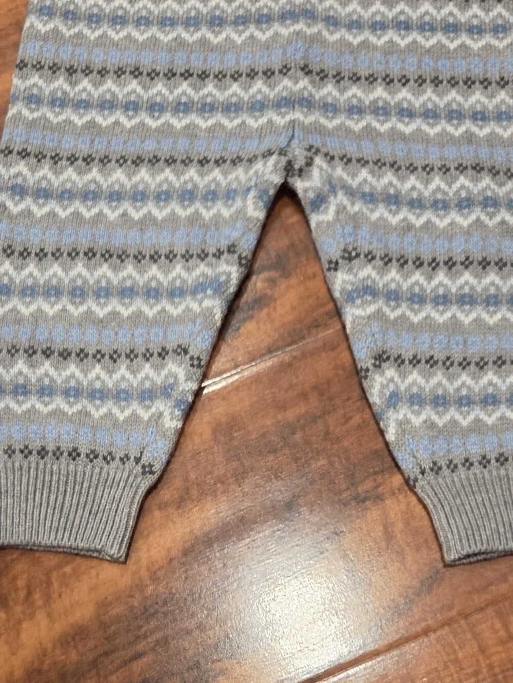Janie and Jack NWT 3-6 months bear bodysuit & blue/gray fair isle sweater pants
